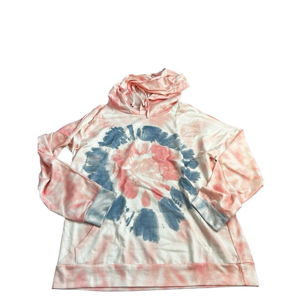 Ours size medium pink and blue tie dye light weight hoodie